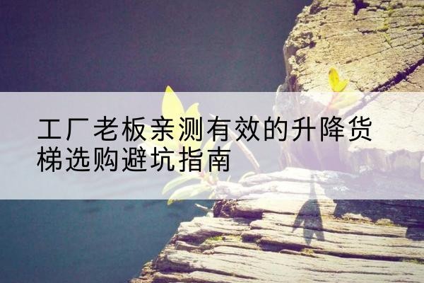 莱山升降货梯怎么选-工厂老板亲测有效的升降货梯选购避坑指南
